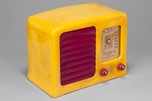 Emerson BM258 Big Miracle Catalin Radio in Yellow w/ Maroon