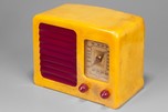 Emerson BM258 Big Miracle Catalin Radio in Yellow w/ Maroon