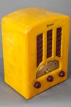 Emerson BT-245 Catalin &rdquo;Tombstone&rdquo; Radio in Yellow + Plum