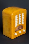 Emerson BT-245 Catalin ”Tombstone” Radio in Yellow + Ivory