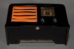 Emerson AX-235 ”Little Miracle” Catalin Radio in Jet Black + Orange - RARE