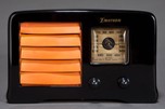 Emerson AX-235 &rdquo;Little Miracle&rdquo; Catalin Radio in Jet Black + Orange - RARE