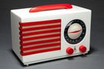 Emerson ”Patriot” 400 Catalin Radio in White Norman Bel Geddes Art Deco Design
