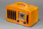 EP375 Emerson 5+1 Catalin Radio in Butterscotch + Brown with Handle