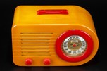 FADA 1000 Catalin Radio in Yellow with Bright Red -  ’Bullet’