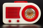 Rare FADA 1000 Insert Grill ’Bullet’ Catalin Radio Alabaster + Red