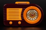 FADA 1000 Catalin Radio Insert Grill Bullet Maroon + Yellow - Rare