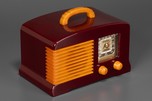 Fada 136 Catalin Radio in Plum and Yellow - Deco Beauty