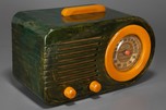 FADA 200 Series ’Bullet’ Catalin Radio in Marbelized Blue + Yellow