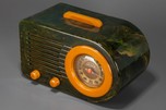 FADA 200 Series ’Bullet’ Catalin Radio in Marbelized Blue + Yellow