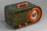 FADA Model 200 ’Bullet’ Catalin Radio in Marbelized Blue + Butterscotch