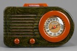 FADA Model 200 ’Bullet’ Catalin Radio in Marbelized Blue + Butterscotch
