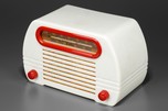 FADA Model 252 ’Temple’ Catalin Radio in Alabaster + Bright Red