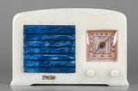 FADA 53 Catalin Radio in Alabaster w/ Lapis-Lazuli Blue Grill