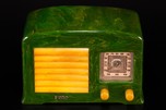 Rare FADA Model 53 Catalin Radio in Emerald Green + Butterscotch