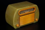 FADA 652 Catalin Radio Onyx + Yellow Insert Grill ’Temple’ - Rare