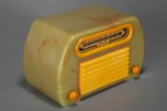 FADA 652 ’Temple’ Catalin Radio Onyx + Yellow with Rare Insert Grill