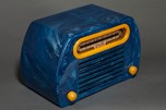 Catalin FADA 652 &rsquo;Temple&rsquo; Radio in Blue + Butterscotch w/ Great Marbling