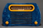 Catalin FADA 652 &rsquo;Temple&rsquo; Radio in Blue + Butterscotch w/ Great Marbling