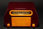 FADA 652 Catalin Radio Maroon + Yellow Insert Grill ’Temple’ - Rare