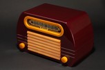 FADA 652 Catalin Radio Maroon + Yellow Insert Grill ’Temple’ - Rare