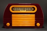 FADA 652 Catalin Radio Maroon + Yellow Insert Grill &rsquo;Temple&rsquo; - Rare