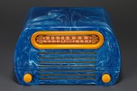 FADA 659 &rsquo;Temple&rsquo; Catalin Radio in Lapis-Lazuli Blue Swirl and Yellow
