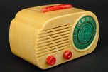 FADA 845 ”Cloud” Art Deco Radio in Yellow + Red Bakelite