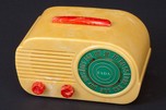 FADA 845 ”Cloud” Art Deco Radio in Yellow + Red Bakelite