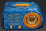 FADA &rsquo;Bullet&rsquo; 1000 Catalin Radio in Bright Blue Swirl + Yellow