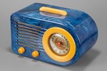 FADA 200 Series ’Bullet’ Catalin Radio in Lapis-Lazuli Blue + Yellow