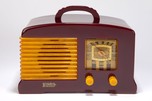 Catalin FADA L-56 Radio in Plum + Butterscotch - Great Art Deco Design