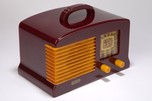 Catalin FADA L-56 Radio in Plum + Butterscotch - Great Art Deco Design