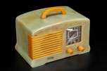 FADA Catalin L-56 Radio in Marbleized Onyx Green + Yellow Trim