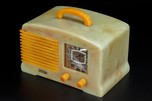 FADA Catalin L-56 Radio in Marbleized Onyx Green + Yellow Trim