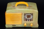 FADA SW-57 Catalin Radio in Translucent Onyx Green + Yellow Trim