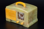 FADA SW-57 Catalin Radio in Translucent Onyx Green + Yellow Trim
