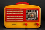 Garod 1450 Catalin &rsquo;Peak-Top&rsquo; Radio in Butterscotch + Red