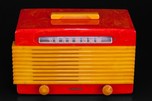 Garod Commander 6AU-1 Catalin Radio in Marbleized Red with Yellow
