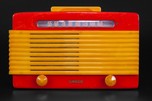 Garod Commander 6AU-1 Catalin Radio in Marbleized Red with Yellow