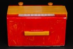 Garod Commander 6AU-1 Catalin Radio in Marbleized Red with Yellow