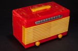 Garod ”Commander” 6AU-1 Catalin Radio in Bright Red with Yellow