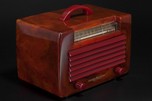 General Electric L-573 Catalin Radio in Translucent Tortoise with Maroon
