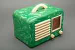 General Television Art Deco Marbled Green + Ivory Bakelite Radio