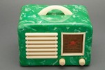 General Television Art Deco Marbled Green + Ivory Bakelite Radio