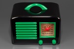 General Television Radio in Jet Black Bakelite + Bright Green Trim