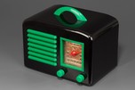 General Television Radio in Jet Black Bakelite + Bright Green Trim