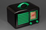 General Television Radio in Jet Black Bakelite + Bright Green Trim