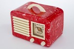 General Television Radio in Red Marbled Bakelite - Rare + Stunning