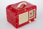 General Television Radio in Red Marbled Bakelite - Rare + Stunning